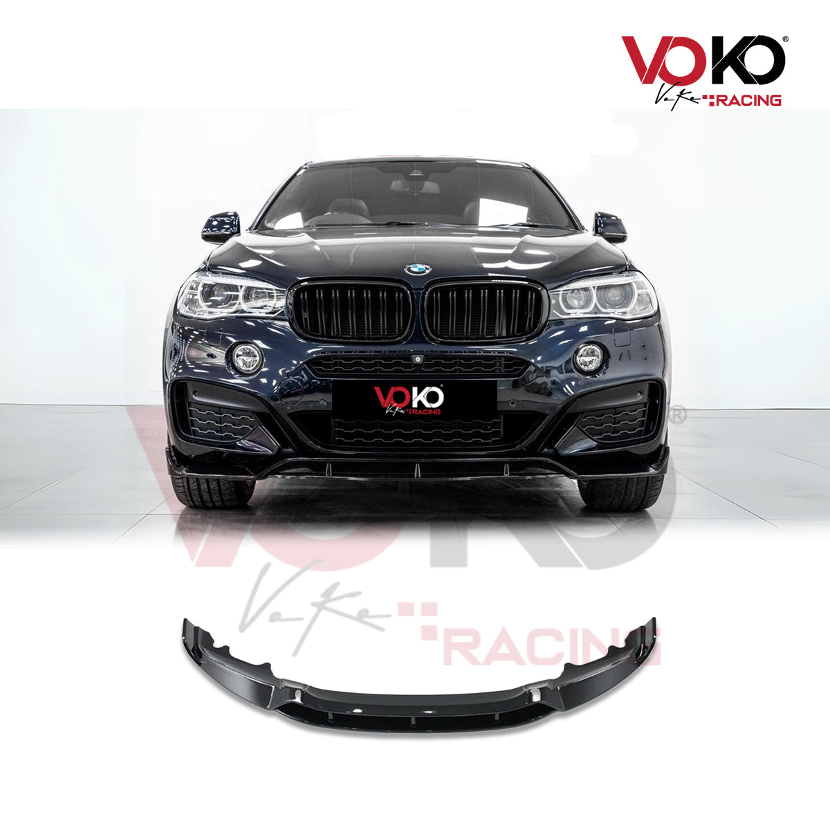 BMW X6 F16 GLOSS BLACK BODYKIT FRONT SPLITTER DIFFUSER SKIRTS SPOILER 2014-2019