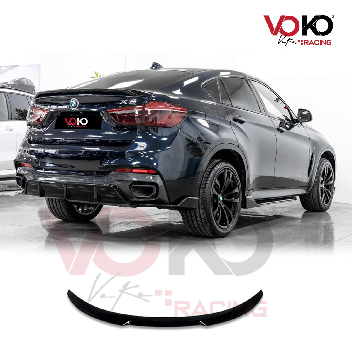 BMW X6 F16 GLOSS BLACK BODYKIT FRONT SPLITTER DIFFUSER SKIRTS SPOILER 2014-2019