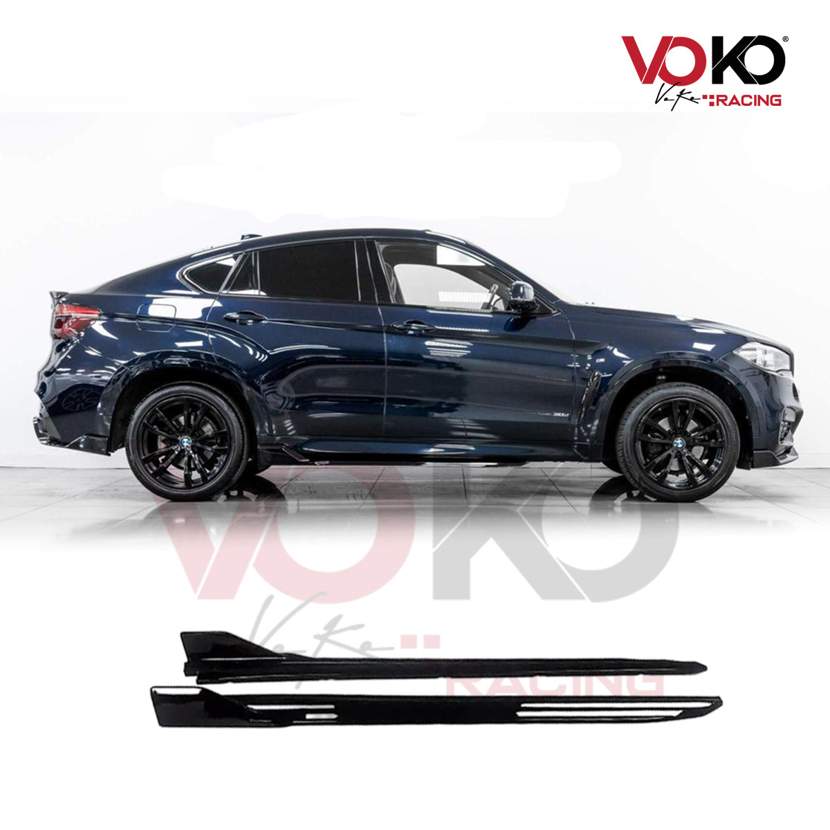 BMW X6 F16 GLOSS BLACK BODYKIT FRONT SPLITTER DIFFUSER SKIRTS SPOILER 2014-2019