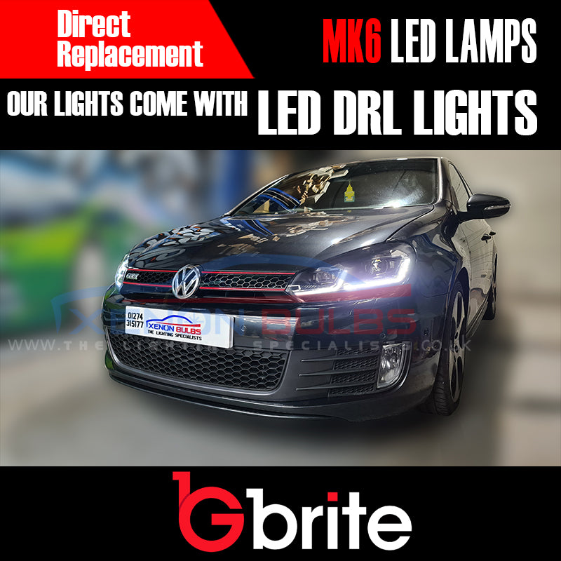 GBRITE LED Sequential Dynamic Headlamps for the VW Golf MK6 2008-2012 in MK7.5 Look