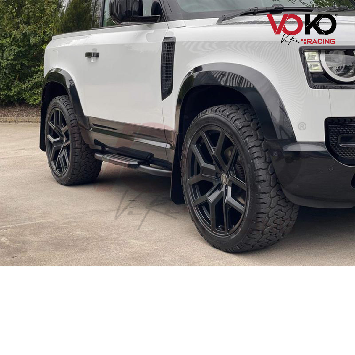 LAND ROVER DEFENDER L663 90 WHEEL ARCHES FENDER FLARE TRIMS GLOSS BLACK 2020 - 23