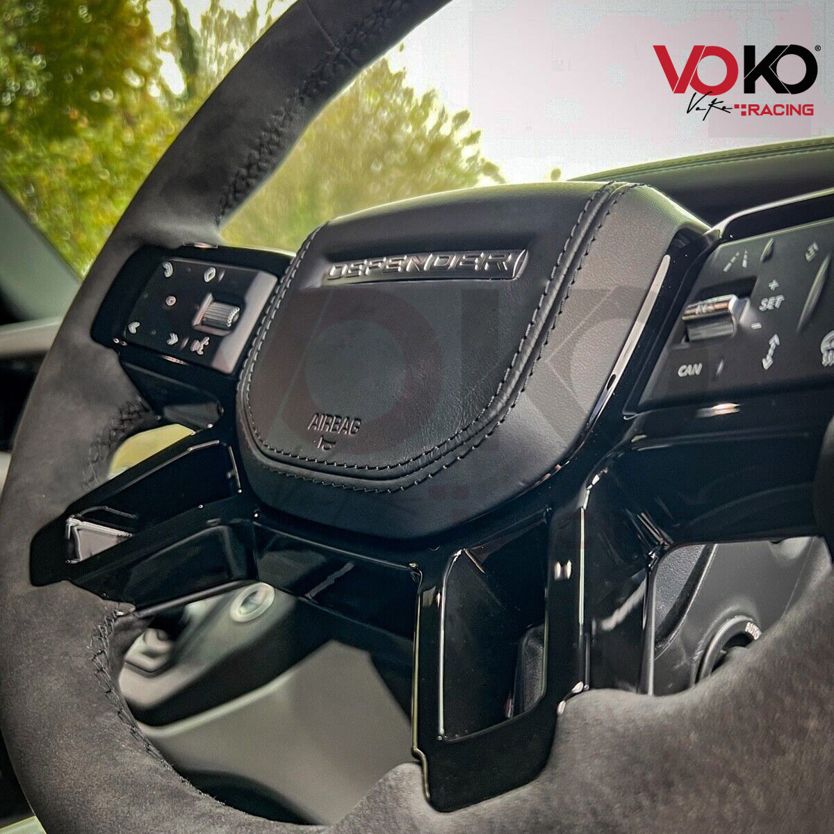 LAND ROVER DEFENDER L663 90 110 & 130 STEERING WHEEL TRIM UPGRADE GLOSS BLACK 2020+