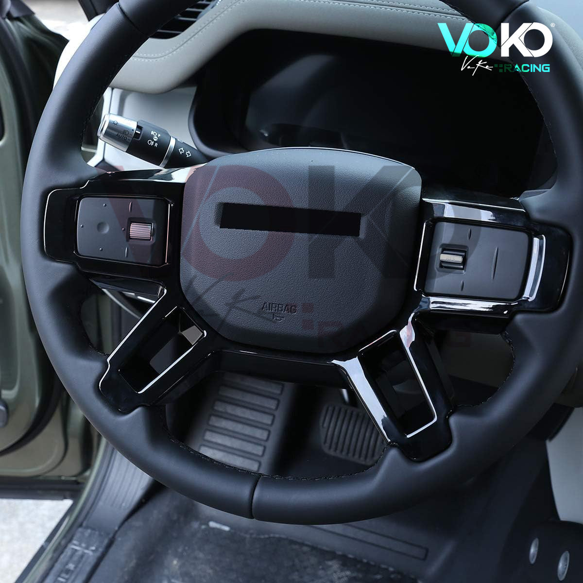 LAND ROVER DEFENDER L663 90 110 & 130 STEERING WHEEL TRIM UPGRADE GLOSS BLACK 2020+