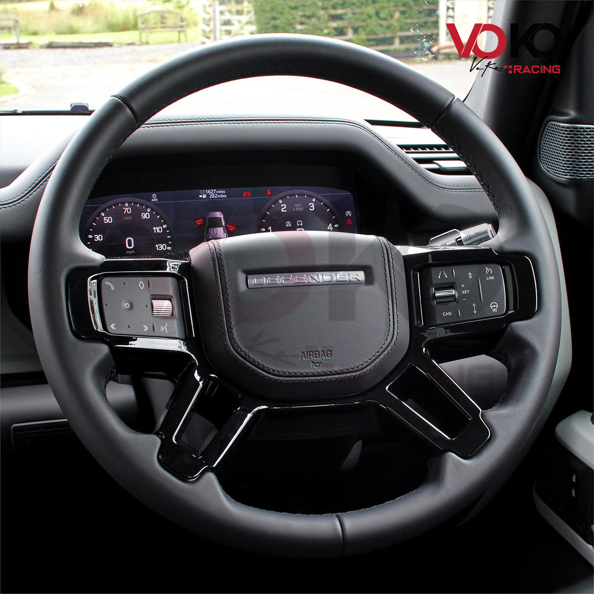 LAND ROVER DEFENDER L663 90 110 & 130 STEERING WHEEL TRIM UPGRADE GLOSS BLACK 2020+