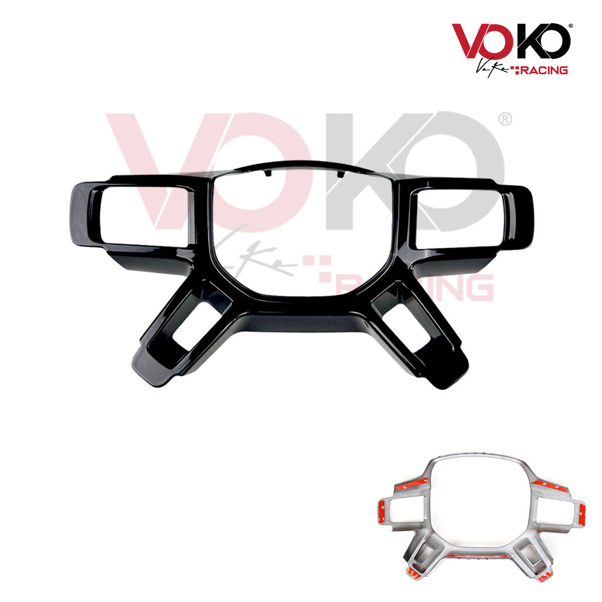 LAND ROVER DEFENDER L663 90 110 & 130 STEERING WHEEL TRIM UPGRADE GLOSS BLACK 2020+