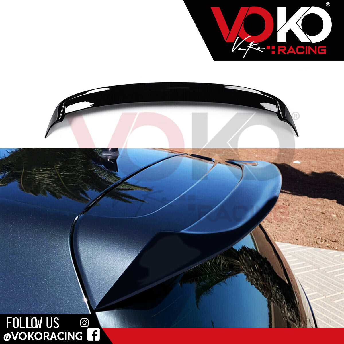 VW GOLF MK6 STANDARD TDI TSI REAR ROOF SPOILER GLOSS BLACK (2008-12)