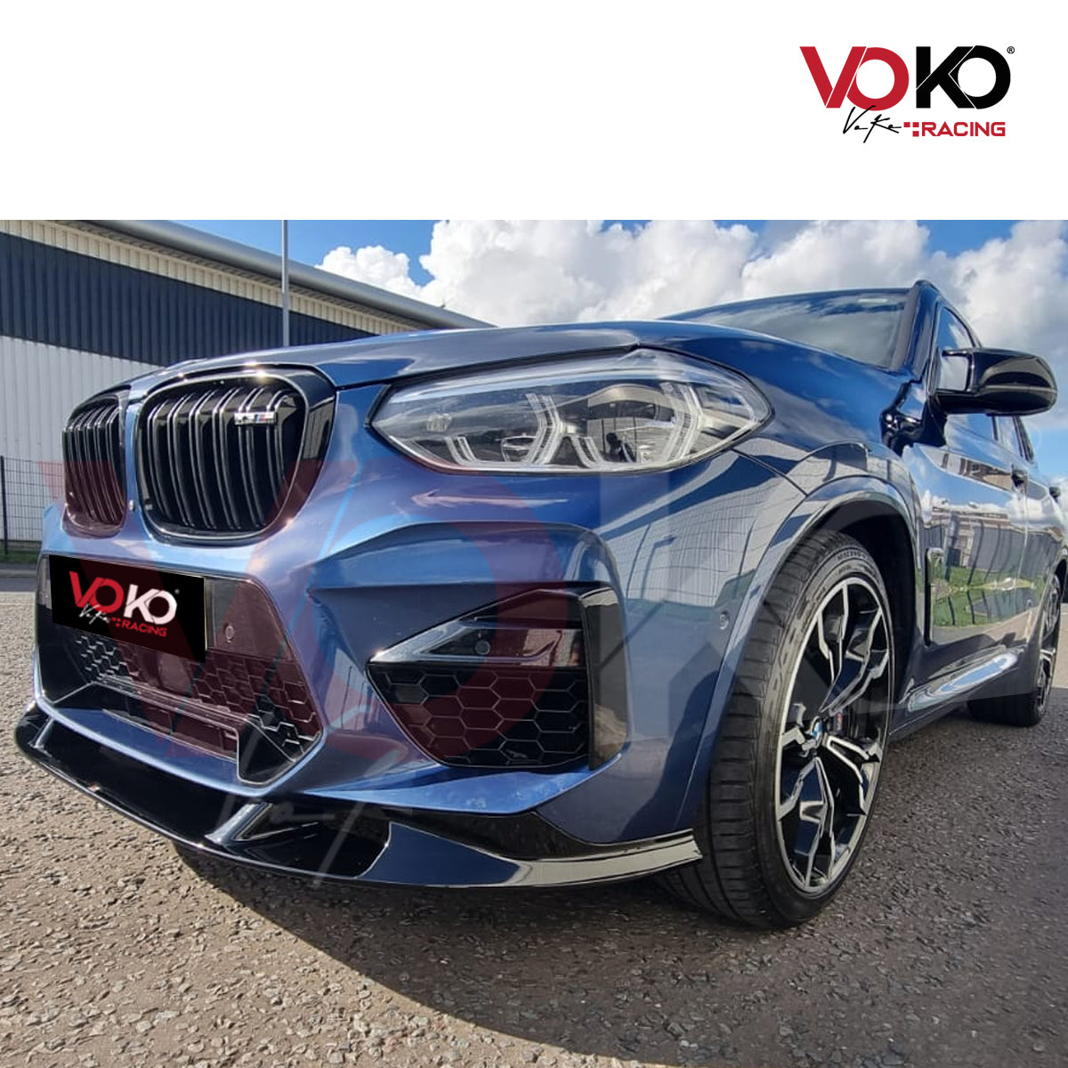 BMW X3M X4M F97 F98 GLOSS BLACK FRONT BUMPER SPLITTER M PERFORMANCE LIP 2018+