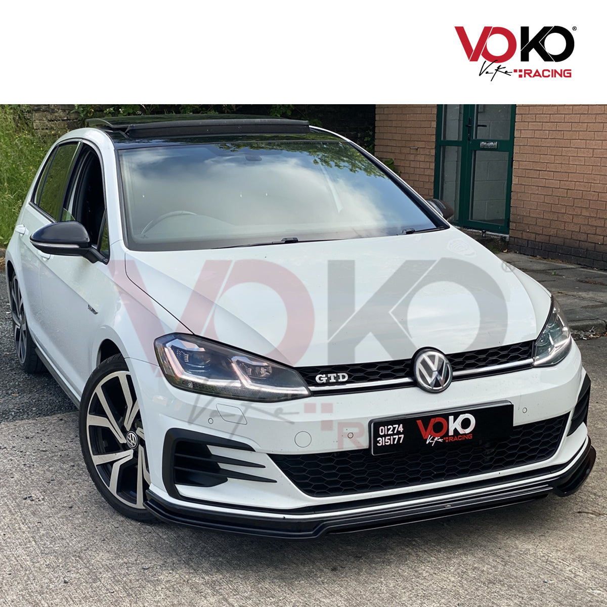 VW GOLF MK 7 GTI & GTD FRONT BUMPER LIP SPLITTER GLOSS BLACK 2013-16