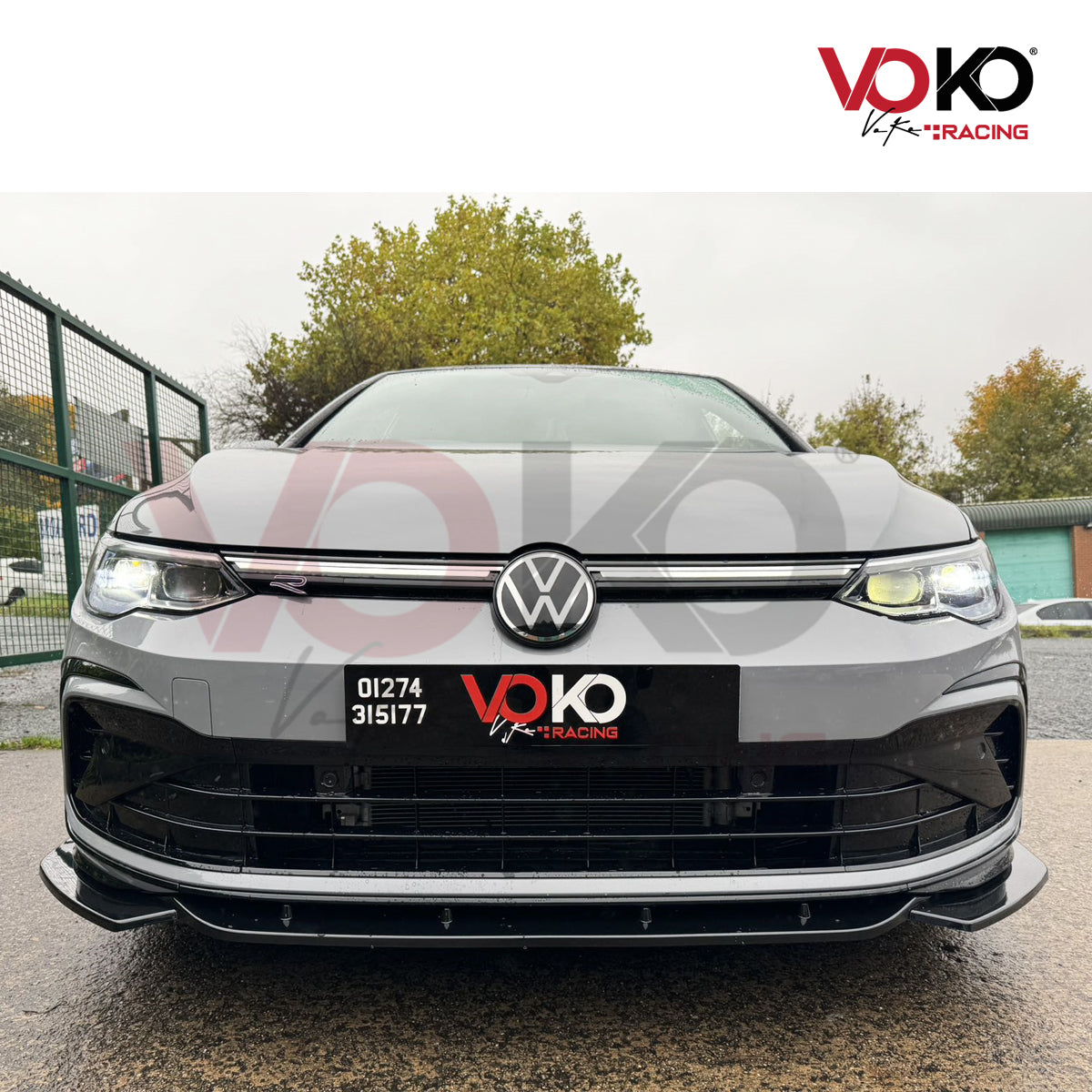 VW GOLF MK 8 GTI GTD & R FRONT BUMPER LIP SPLITTER GLOSS BLACK 2020-24