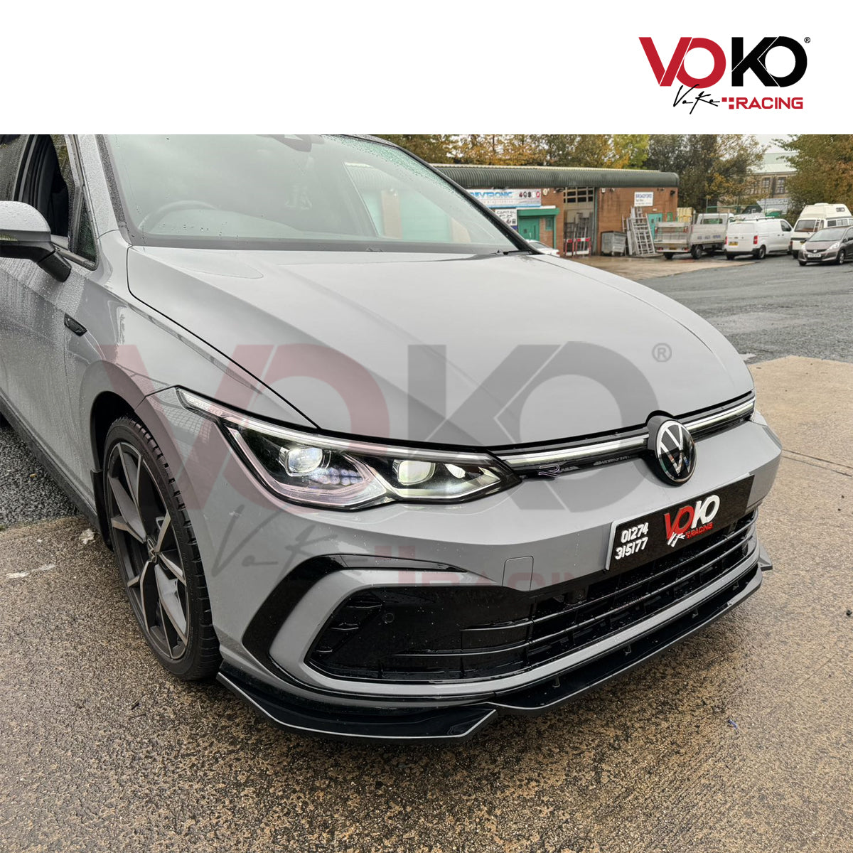 VW GOLF MK 8 GTI GTD & R FRONT BUMPER LIP SPLITTER GLOSS BLACK 2020-24
