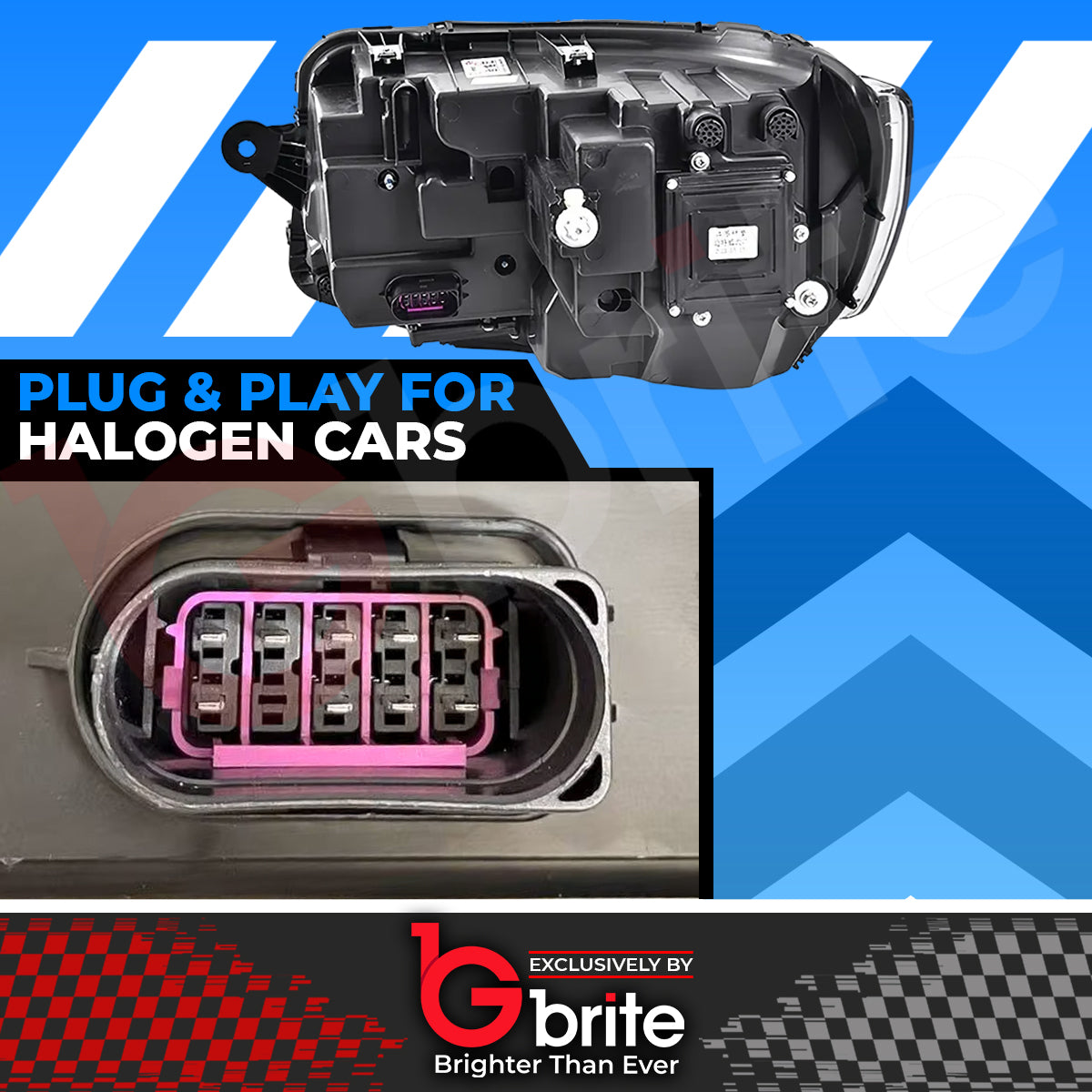 GBRITE VW Transporter T6 LED Bi-xenon Headlamps 2016-19 DRL Sequential Indicator