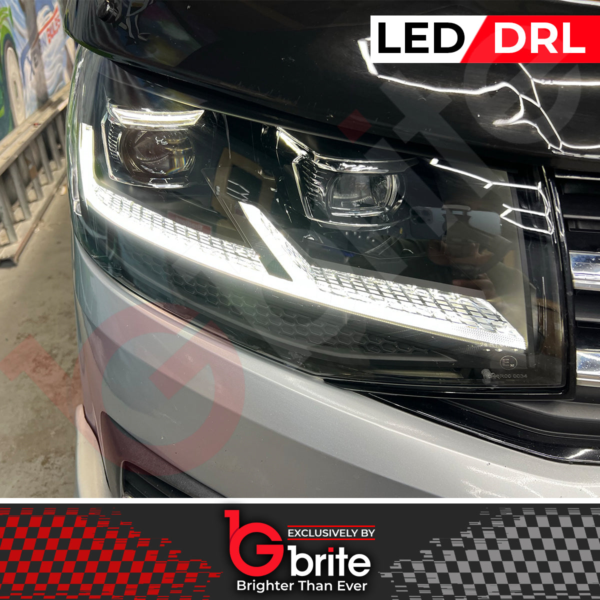 GBRITE VW Transporter T6 LED Bi-xenon Headlamps 2016-19 DRL Sequential Indicator