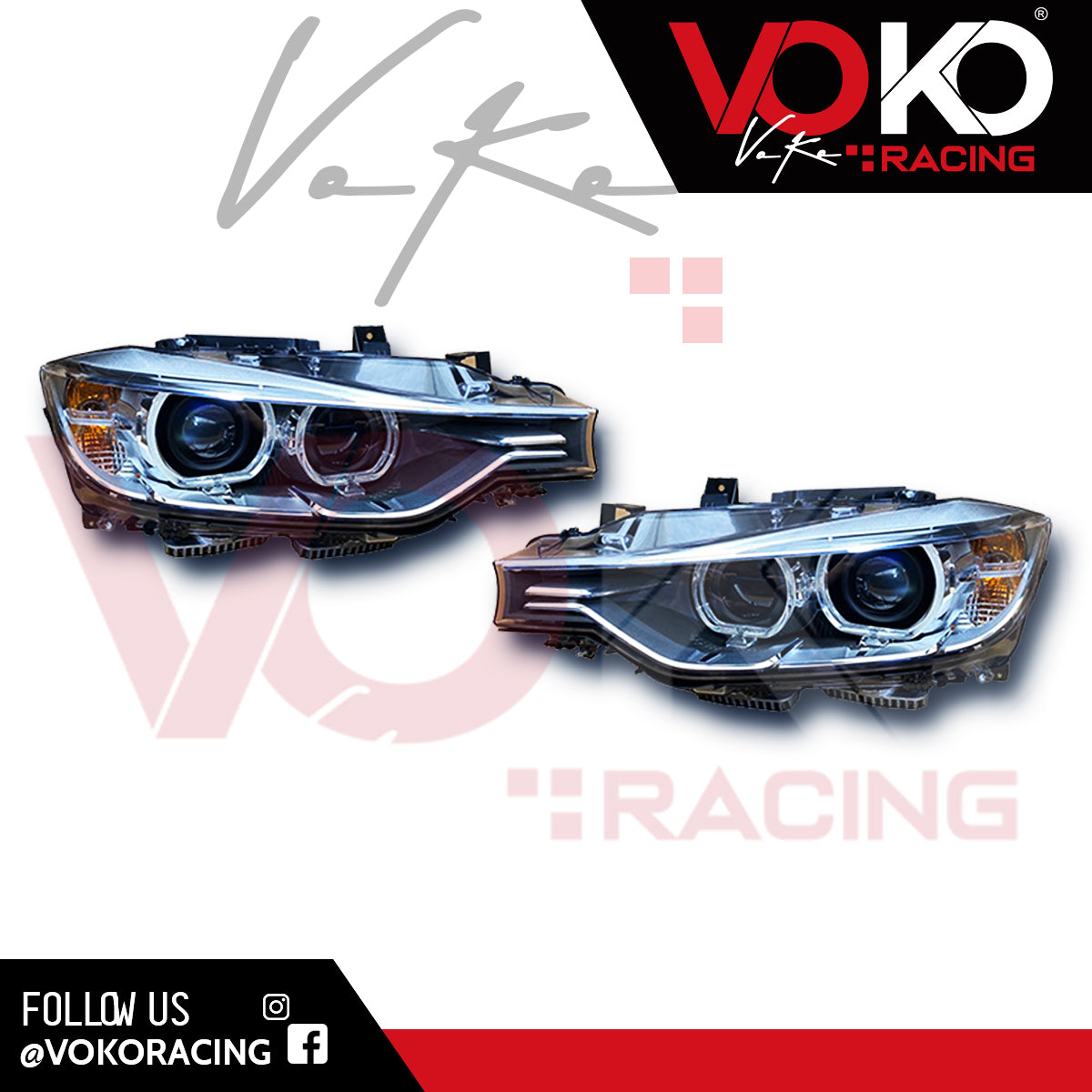 GBRITE BMW F30 Bi Xenon Headlamps with D1S Projector Angel Eyes RHD Pr –  Voko racing