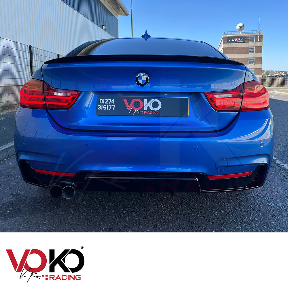 BMW F36 GRAN COUPE 4 SERIES M-PERFORMANCE COMPLETE BODY KIT (TWIN EXHAUST 1 SIDE) 2014-20 GLOSS BLACK