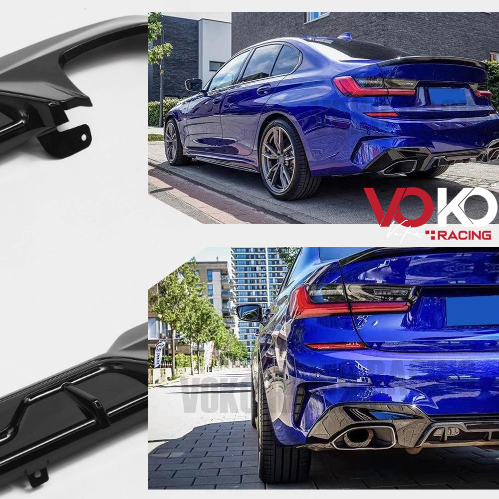 BMW 3 SERIES G20 G21 340i 340D M40i M-PERFORMANCE REAR DIFFUSER 2019-21 GLOSS BLACK