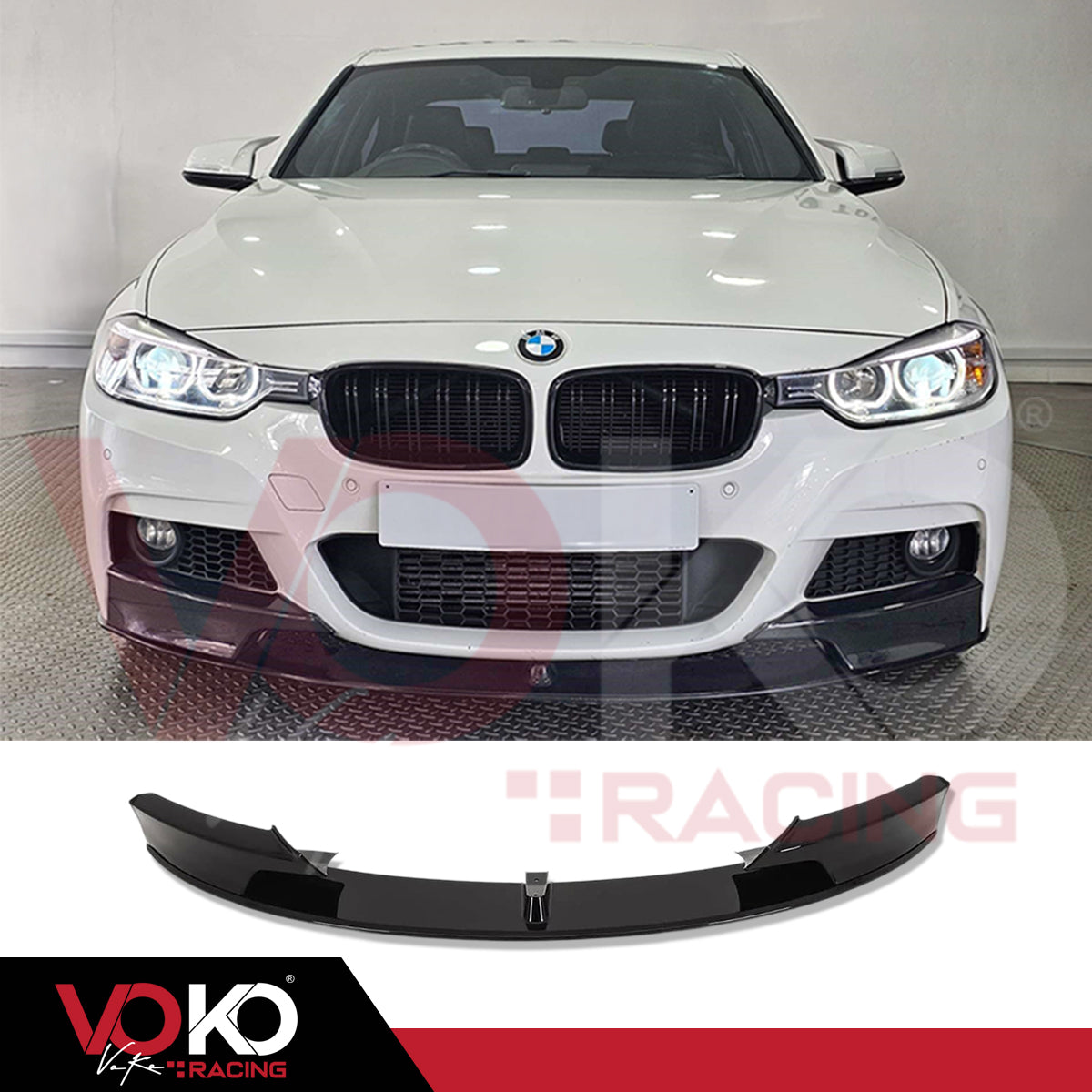 BMW 3 SERIES F30 GLOSS BLACK BODYKIT FRONT SPLITTER DIFFUSER SKIRTS SPOILER 2012-2018