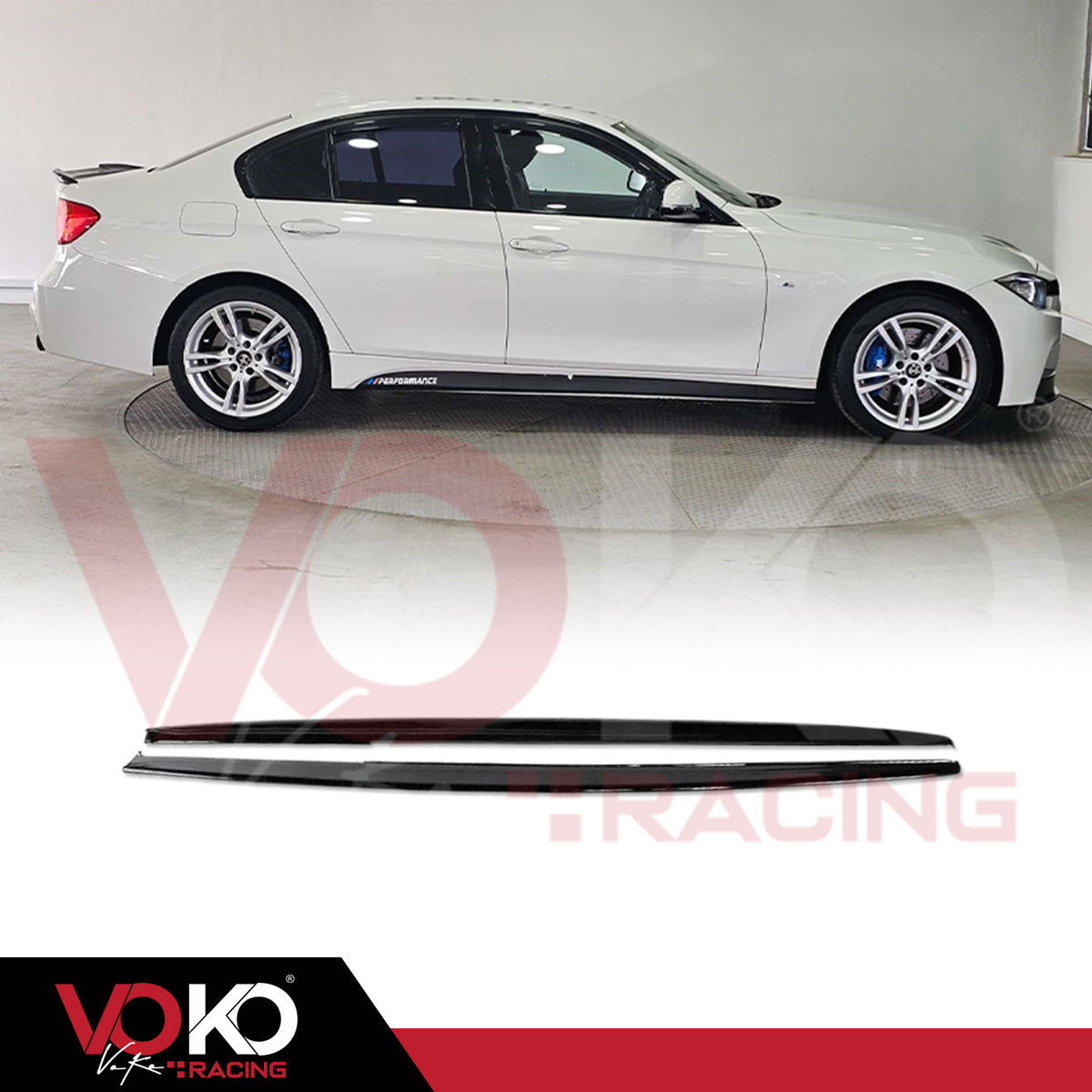 BMW 3 SERIES F30 GLOSS BLACK BODYKIT FRONT SPLITTER DIFFUSER SKIRTS SPOILER 2012-2018