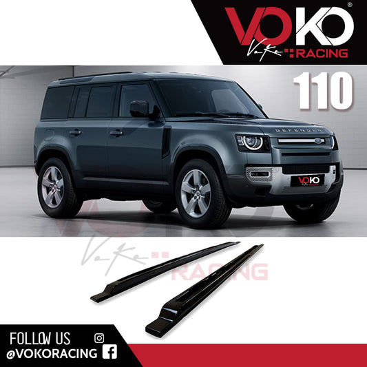 LAND ROVER DEFENDER L663 110 ALUMINIUM ROOF RAIL BARS GLOSS BLACK 2020 - 23