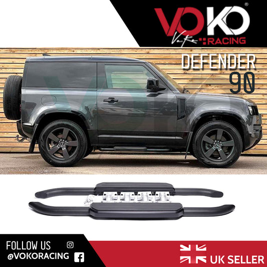 LAND ROVER DEFENDER 90 RUNNING BOARD SIDE STEPS BLACK EDITION 2020 - 23