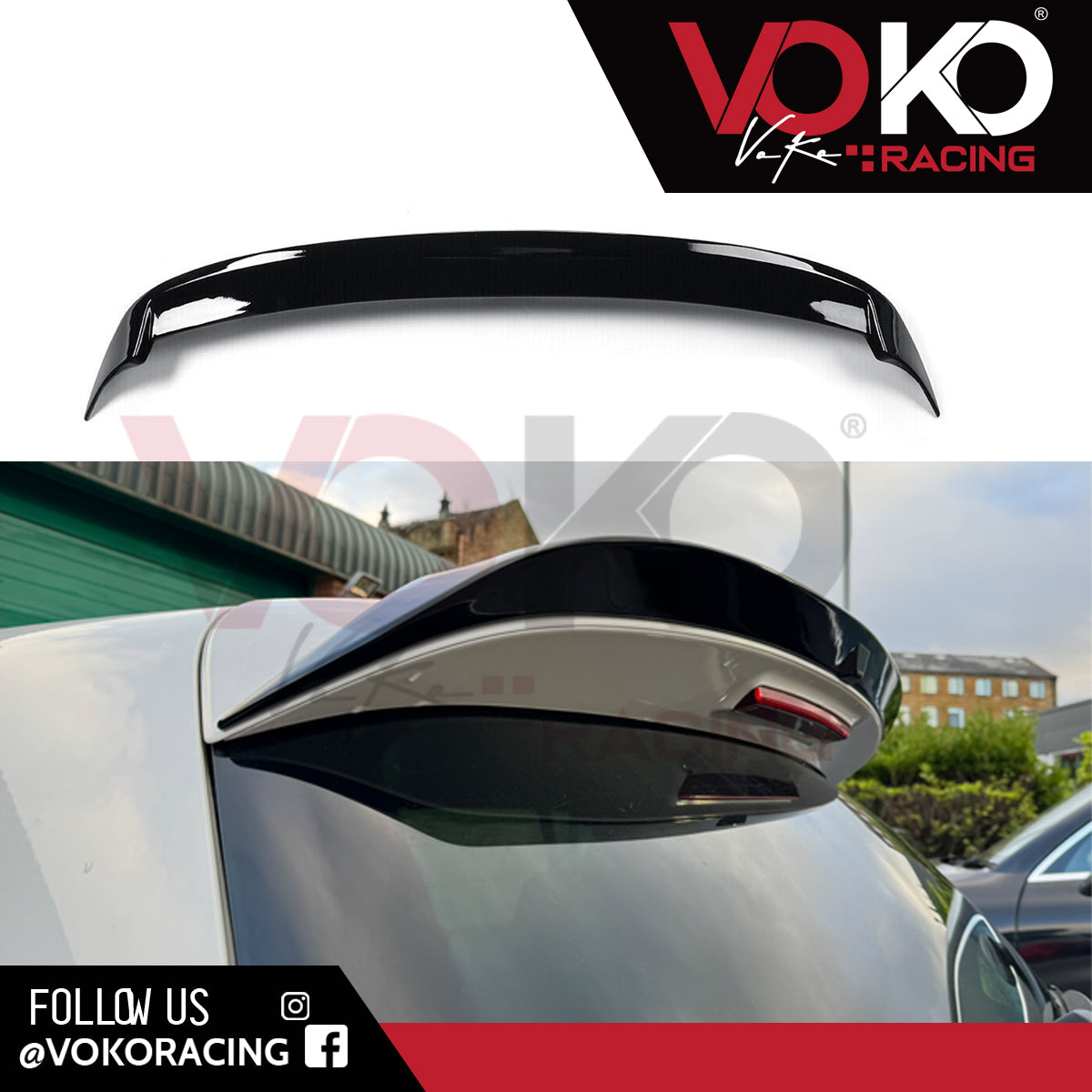 VW GOLF MK6 GTI GTD & R REAR ROOF SPOILER GLOSS BLACK (2008-12)