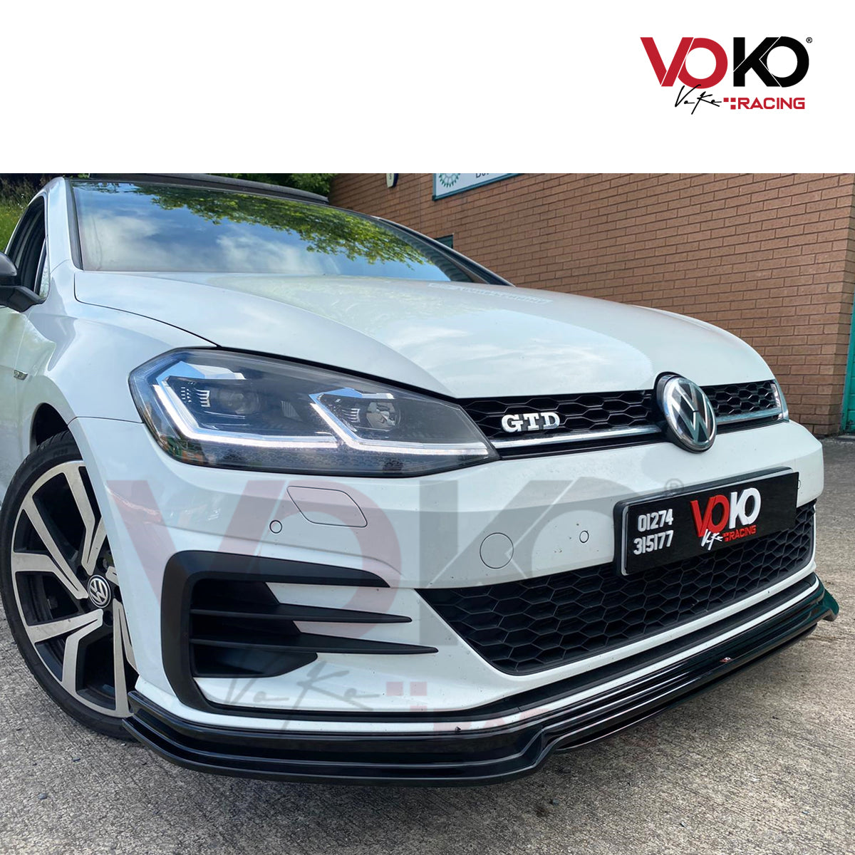 VW GOLF MK 7.5 GTI & GTD FRONT BUMPER LIP SPLITTER GLOSS BLACK 2017-20