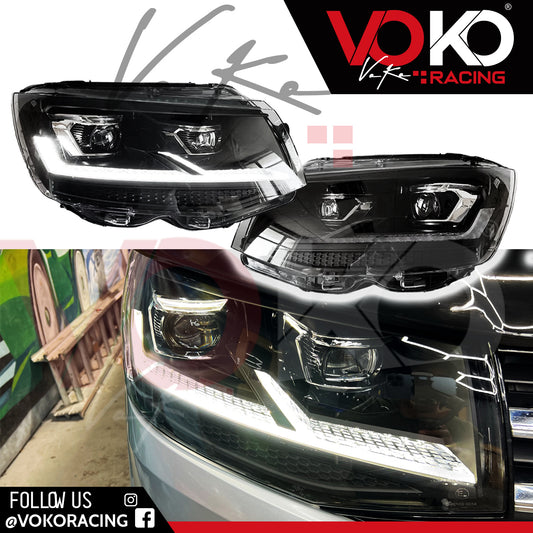 GBRITE VW Transporter T6 LED Bi-xenon Headlamps 2016-19 DRL Sequential Indicator