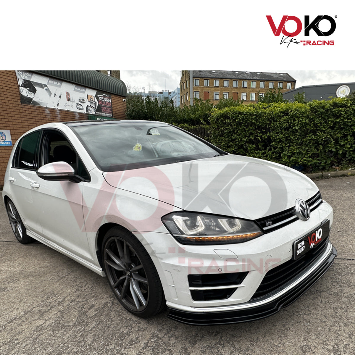 VW GOLF MK 7 R FRONT BUMPER LIP SPLITTER GLOSS BLACK 2013-16