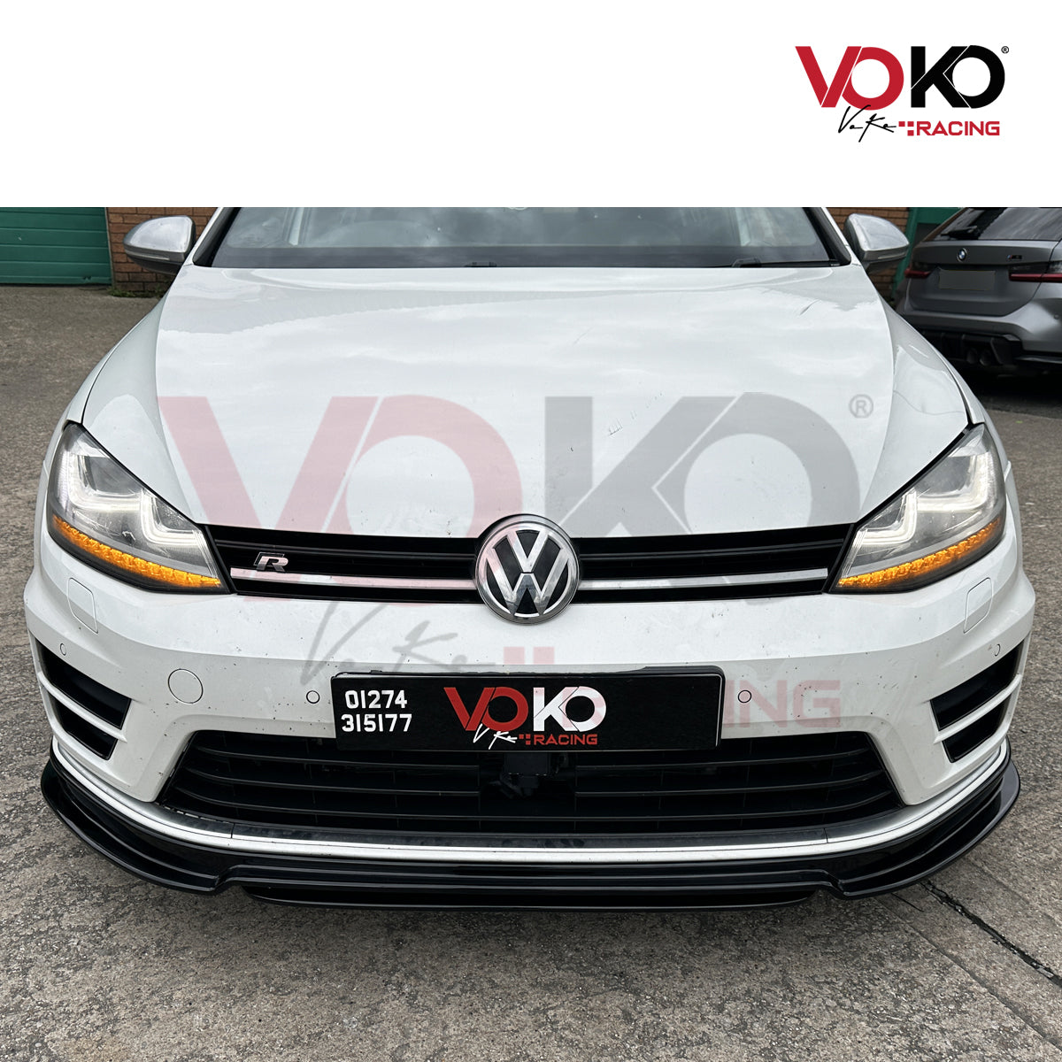 VW GOLF MK 7 R FRONT BUMPER LIP SPLITTER GLOSS BLACK 2013-16