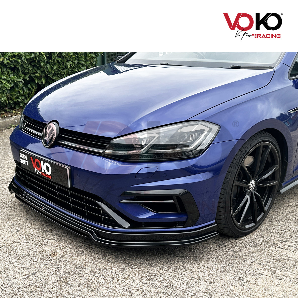 VW GOLF MK 7.5 R FRONT BUMPER LIP SPLITTER GLOSS BLACK 2017-20