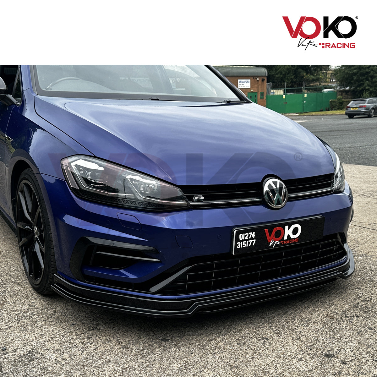 VW GOLF MK 7.5 R FRONT BUMPER LIP SPLITTER GLOSS BLACK 2017-20