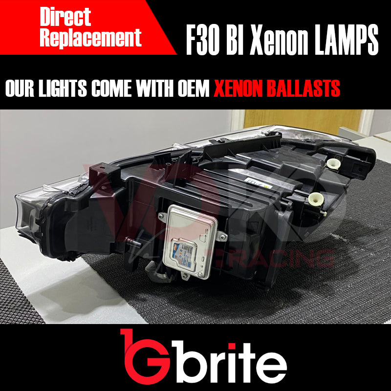 GBRITE BMW F30 Bi Xenon Headlamps with D1S Projector Angel Eyes RHD Pre-LCI