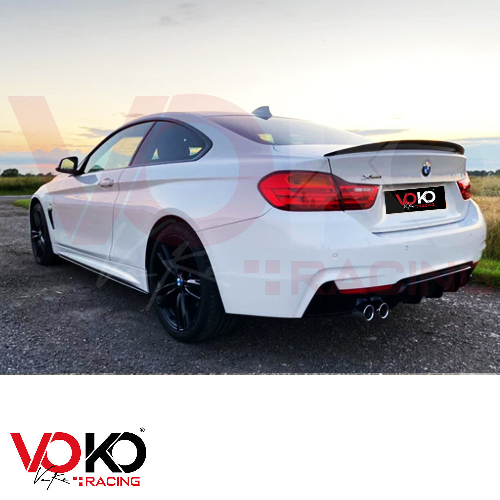 BMW F32 COUPE 4 SERIES M-PERFORMANCE COMPLETE BODY KIT (TWIN EXHAUST 1 SIDE) 2014-20 GLOSS BLACK