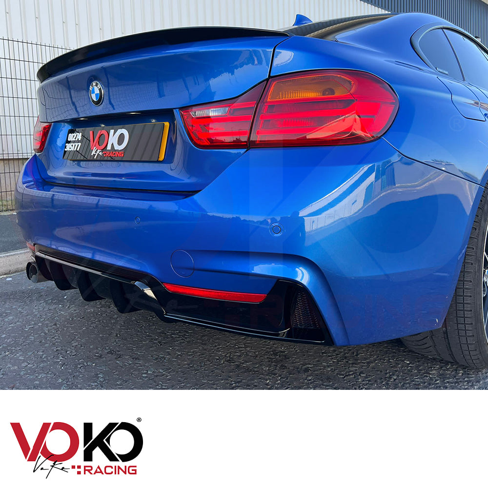 BMW F36 GRAN COUPE 4 SERIES M-PERFORMANCE COMPLETE BODY KIT (TWIN EXHAUST 1 SIDE) 2014-20 GLOSS BLACK